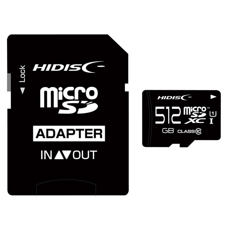 マイクロSDカード 512GB microSDXC HIDISC 磁気研究所 CLASS10 UHS-I SDアダプタ付 日本語パッケージ HDMCSDX512GCL10UIJP3 ◆メ | HIDISC