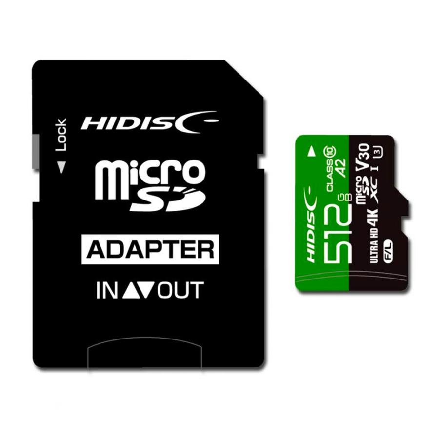 HIDISC マイクロSDカード 512GB microSDXC 磁気研究所 CLASS10 UHS-I