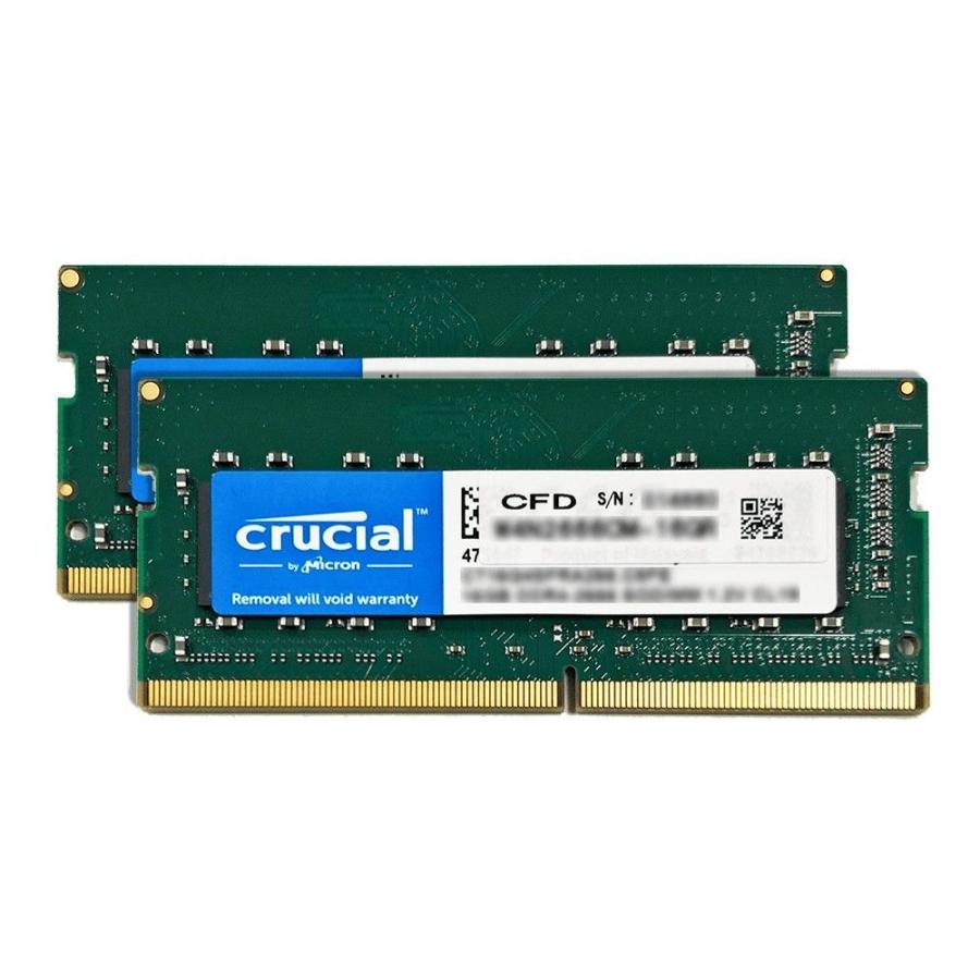 8GB 2枚組 DDR4 ノート用メモリ CFD Selection Crucial by Micron DDR4-2666 PC4-21300  260pin CL19 1.2V SO-DIMM 8GBx2 計16GB W4N2666CM-8GR メ WEB限定カラー