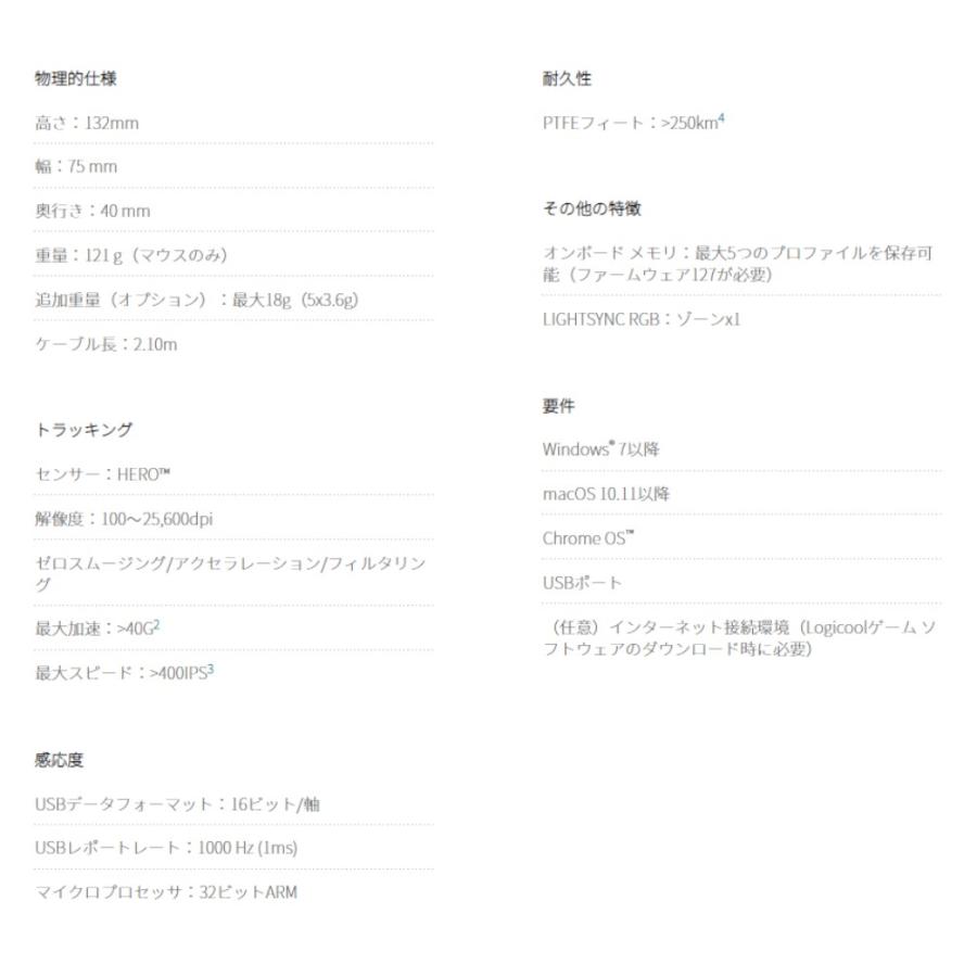 ゲーミングマウス G502 HERO Logitech ロジテック 25600dpi 11ボタン USB接続 RGB 高速スクロール ウエイト調整  並行輸入品 ブラック G502HERO ◆宅