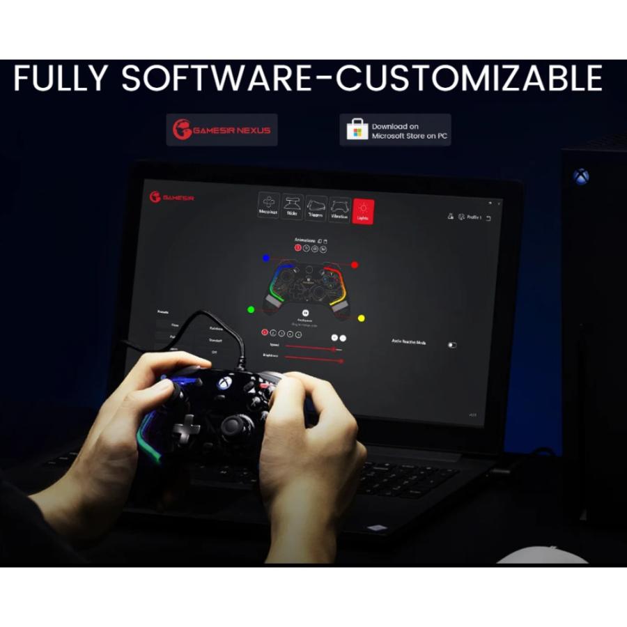 ゲーミングコントローラー GameSir Kaleid 有線 USB接続 Xbox/WindowsPC用 ホール効果センサー メカニカルボタン RGB 透明 ブラック GAMESIRKaleid ◆宅 | GameSir | 02