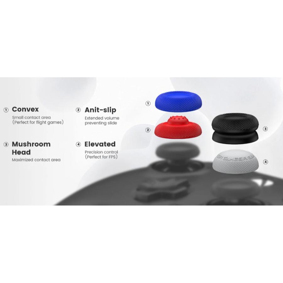 スティックグリップ GameSir Thumb Grip Blue 4種×2 計8個入 適合コントローラー:Xbox S X One S / PS5 PS4 / Switch Pro / ブルー ThumbGripBlue ◆メ | GameSir | 01