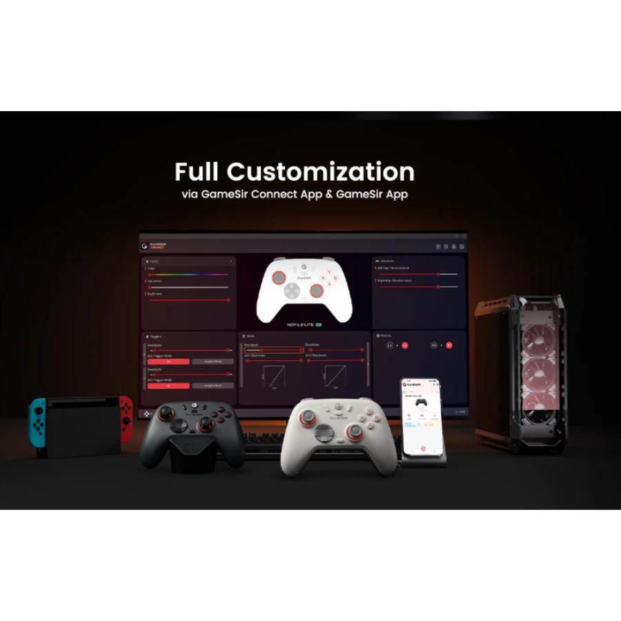 ゲーミングコントローラー GameSir Nova2 Lite ワイヤレス 有線(USB)/無線(Bluetooth) Switch/Switch2/PC ABXYボタン Dパッド搭載 グレー Nova2LiteGray ◆宅 | GameSir | 03