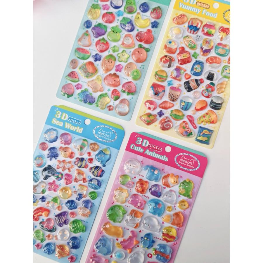 シール 立体 ボンボンシール ドロップシール 果物 フルーツ 51367 NEKONI 3D Sticker スマホ ステッカー デコレーション 女の子 シール帳 交換 MNS-51367 ◆メ |  | 02