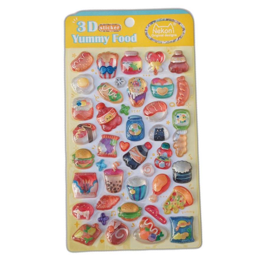 シール 立体 ボンボンシール ドロップシール 食べ物 フード 51368 NEKONI 3D Sticker スマホ ステッカー デコレーション 女の子 シール帳 交換 MNS-51368 ◆メ | 