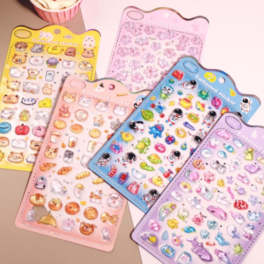 シール 立体 ボンボンシール ドロップシール 動物2 51424 NEKONI 3D Sticker スマホ ステッカー デコレーション 女の子 シール帳 交換 MNS-51424 ◆メ |  | 01