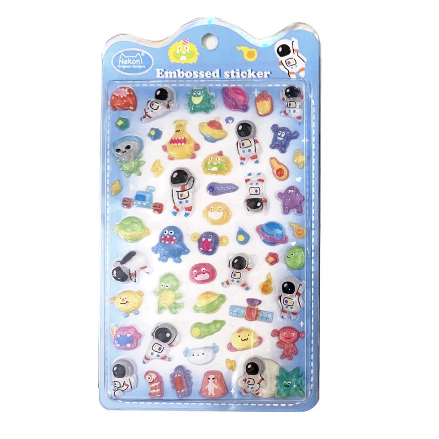 シール 立体 ボンボンシール ドロップシール 宇宙飛行士 51425 NEKONI 3D Sticker スマホ ステッカー デコレーション 女の子 シール帳 交換 MNS-51425 ◆メ | 