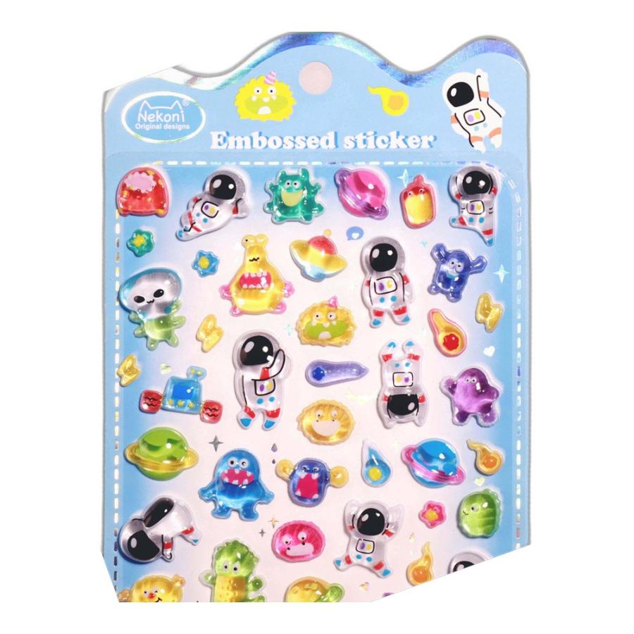 シール 立体 ボンボンシール ドロップシール 宇宙飛行士 51425 NEKONI 3D Sticker スマホ ステッカー デコレーション 女の子 シール帳 交換 MNS-51425 ◆メ |  | 01