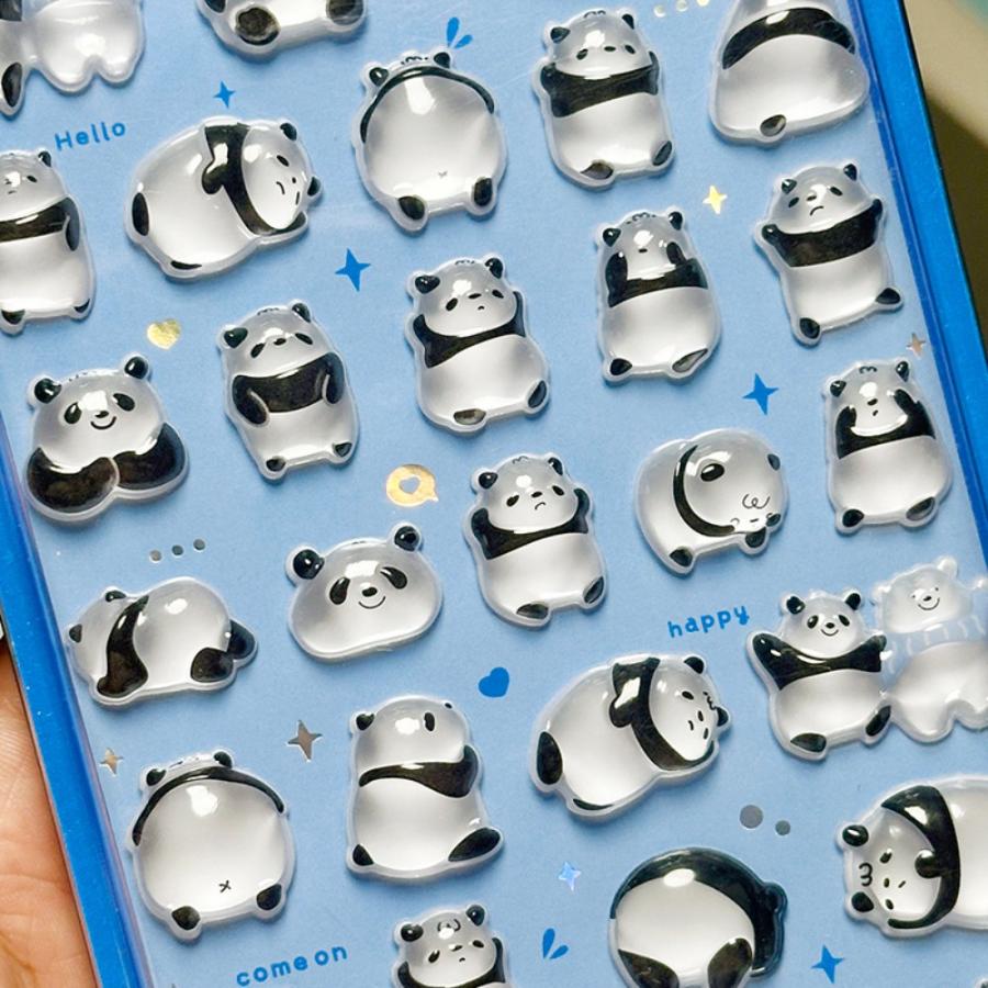 シール 立体 ボンボンシール ドロップシール パンダ1 熊猫 51427 NEKONI 3D Sticker スマホ ステッカー デコレーション 女の子 シール帳 交換 MNS-51427 ◆メ |  | 01