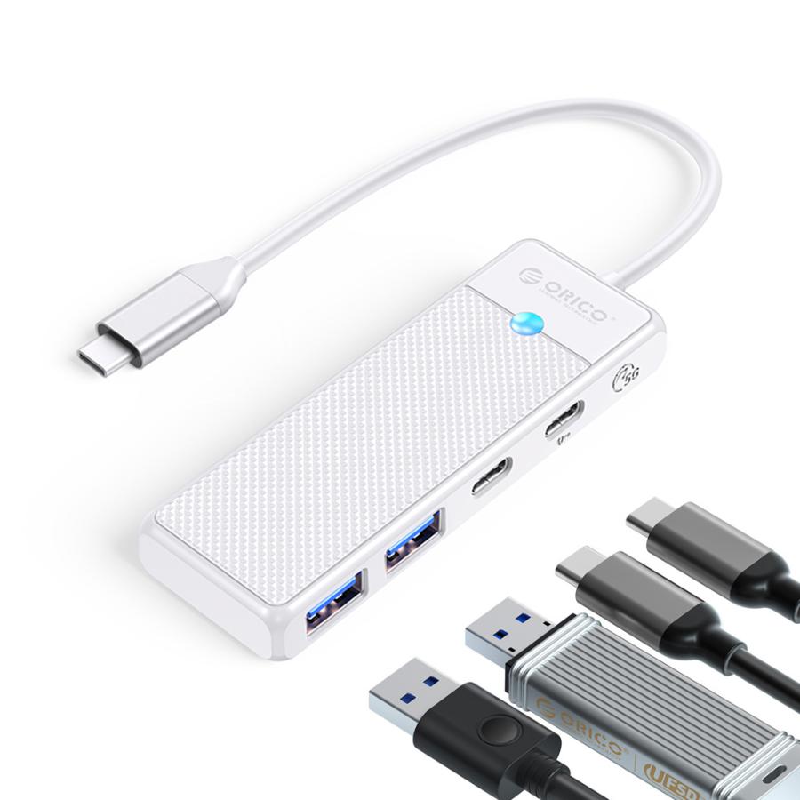 USBハブ 4ポート USB3.0 急速充電 PD100W ORICO 高速 USB-A/Type-C/PD Type-C USB-Cケーブル(15cm) ホワイト 海外リテール PAPW2AC-C3-015-WH-EP ◆メ |  | 01