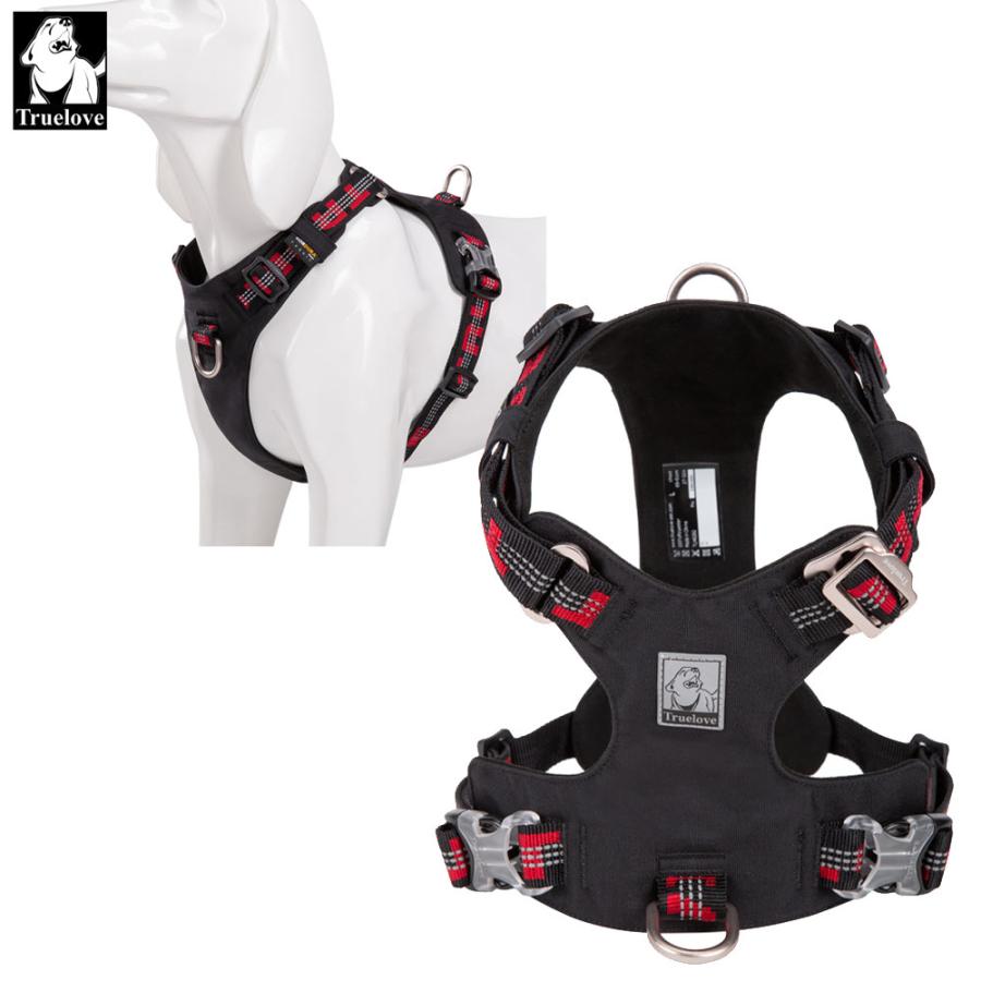 Truelove 授権店 犬 頭を通さない ハーネス 超小型犬 XXSサイズ CORDURA防水素材 痛くない 簡単装着 サイズ調整 胴囲 30-35cm ブラック TLH6282-BK-XXS ◆メ | Truelove | 01
