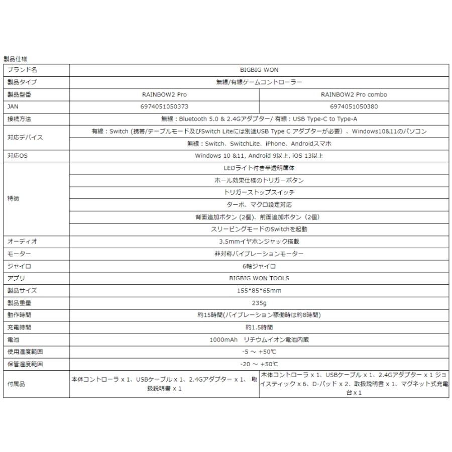 ゲーミングコントローラー Rainbow 2 Pro ワイヤレス 無線 BIGBIG WON ゲームパッド 6軸ジャイロ PC Windows Android iOS Switch 半透明 RAINBOW2Pro ◆宅 |  | 03