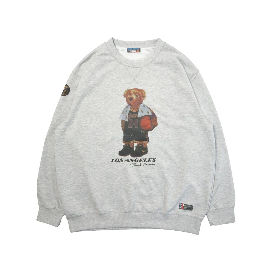 [MANIC DEE] LA24 BLACK JERSEY BEAR CREW SWEAT | 