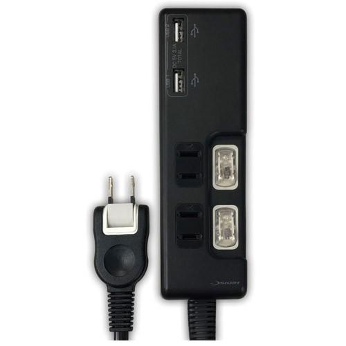 スマホタブレット対応 Usb2ポート付 節電タップ 2個口 2usbポート1 5m フラッシュストア 通販 Yahoo ショッピング