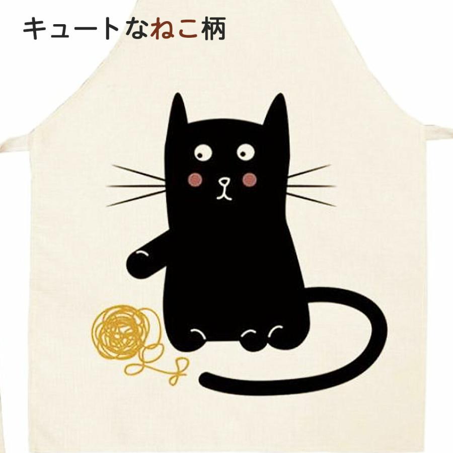 ブランド激安セール会場 エプロン ねこデザイン シンプル かわいい レディース メンズ プレゼント 大人 安い おしゃれ