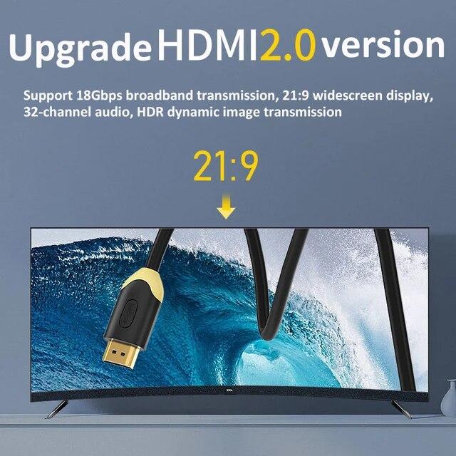 HDMI 2.0 4k 60hz 3Dオーディオビデオケーブル,金メッキ,HD TVボックス用,スプリッタースイッチ,コンピューター,ラップトップ用｜flat-store｜06