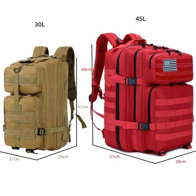 防水タクティカルミリタリーバッグ、陸軍屋外バックパック、クライミングリュックサック、キャンプとハイキングバッグ、3日、45l、3p、30l｜flat-store｜25