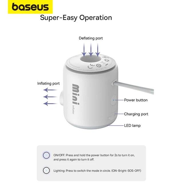 Baseus-ワイヤレスエアコンプレッサー,ミニインフレーターポンプ,ベッド,インフレータブルマット,デフレート,収納バッグ用｜flat-store｜07