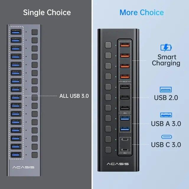 Acasis-type-cマルチアダプター,11ポート,ドックステーションUSB-C,急速充電,ラップトップ用の個別スイッチ,MacPro｜flat-store｜09