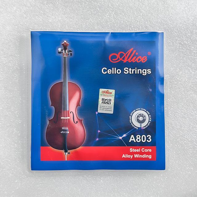 アリスA803チェロ弦スチールコア合金巻ユニバーサルチェロ弦1セット4/4 3/4 1/2 通常のサイズのチェロに適しています。｜flat-store｜08