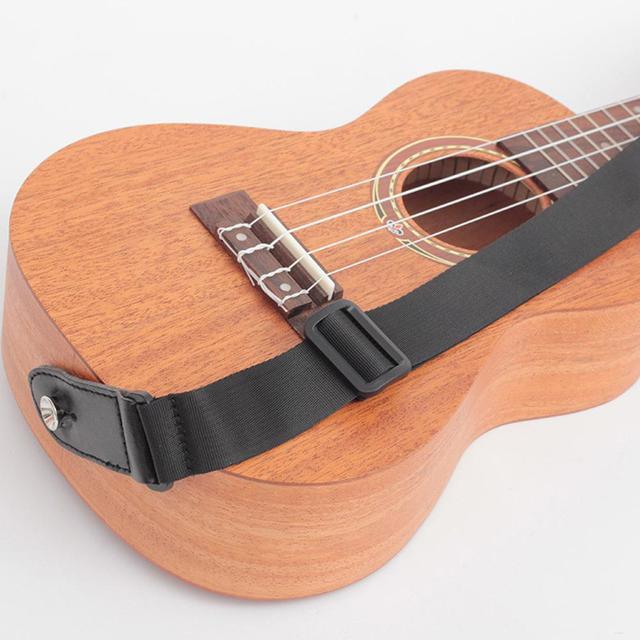 調整可能なウクレレギターベルトストラップ耐久性のあるナイロンブラックギターストラップ電気フォークアコースティックギター用ベーステールネイル付き｜flat-store｜06