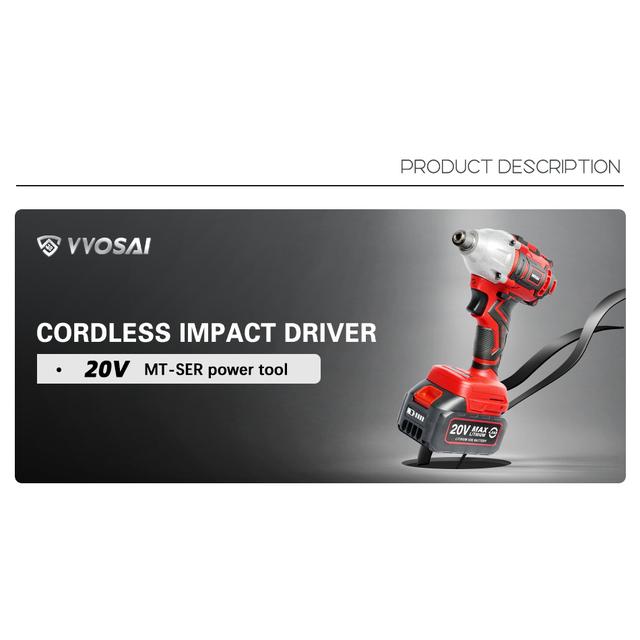 Vovsai-コードレス電気ドライバー,バッテリー付き20V,300nm,インパクトドリル,充電式ドライバー｜flat-store｜18