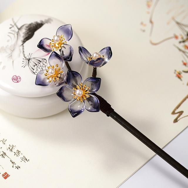 サンダルウッド-木製の花の形をしたヘアクリップ,手作りのオイルクリップ,レトロな中国の漢のヘアアクセサリー,ジュエリー｜flat-store｜11