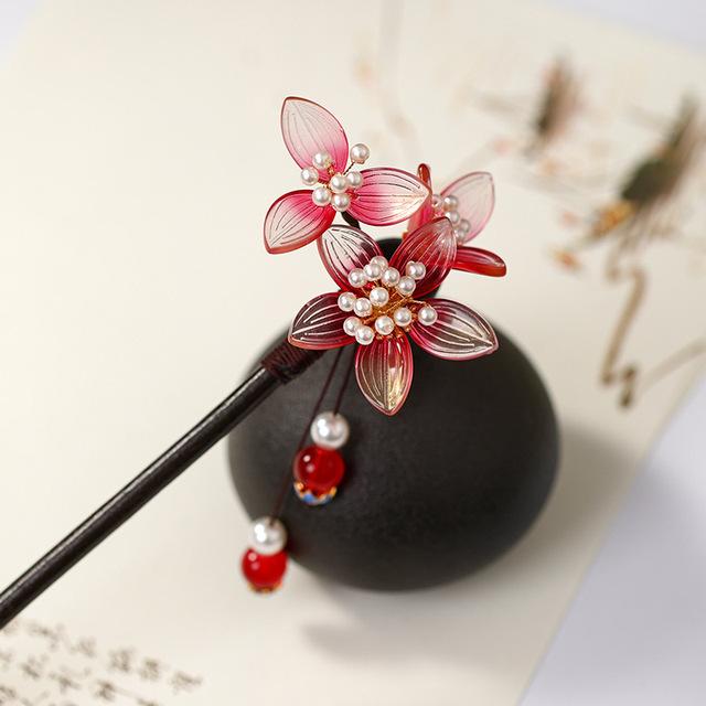 サンダルウッド-木製の花の形をしたヘアクリップ,手作りのオイルクリップ,レトロな中国の漢のヘアアクセサリー,ジュエリー｜flat-store｜13