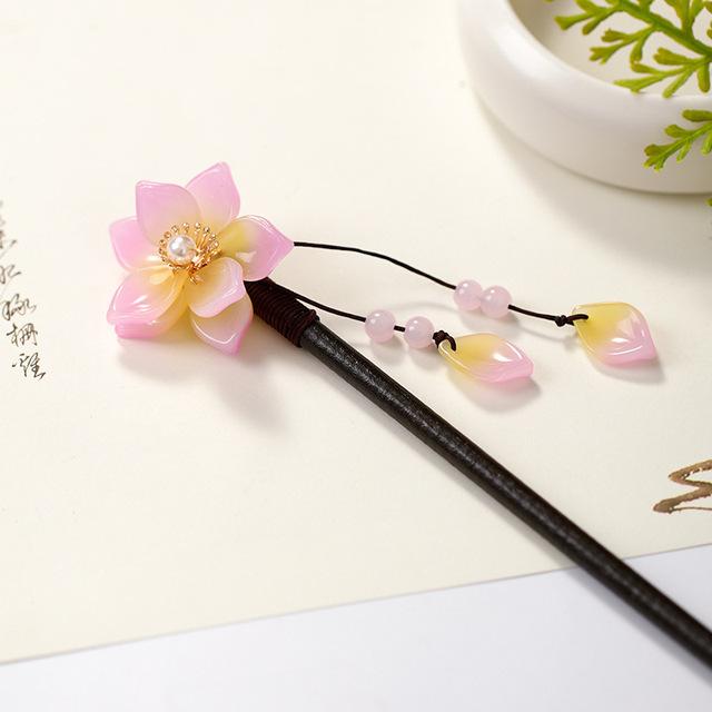 サンダルウッド-木製の花の形をしたヘアクリップ,手作りのオイルクリップ,レトロな中国の漢のヘアアクセサリー,ジュエリー｜flat-store｜16