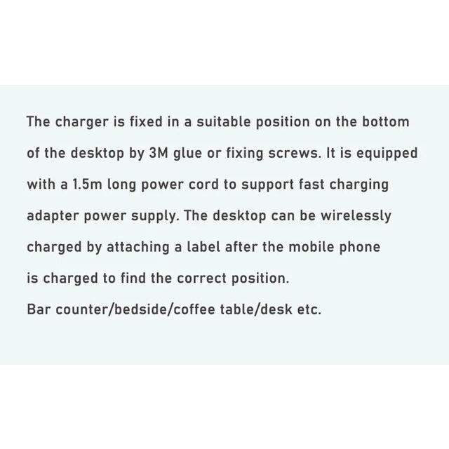 20 ミリメートル長距離高速ワイヤレス充電器見えない大理石デスクトップ家具テーブル隠し吸着 iPhone 8 X 8Plus XR XS 11Pro｜flat-store｜15