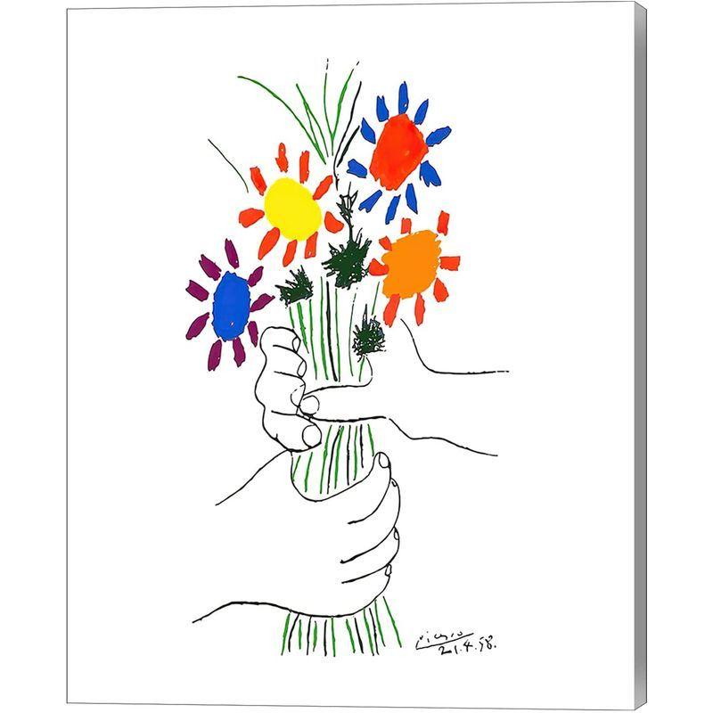 パブロ ピカソ 花束を持つ手 スケッチ 複製画 インテリア アートパネル モダンアート 壁掛け絵画 現代 壁飾り 30x40cm 即納最大半額