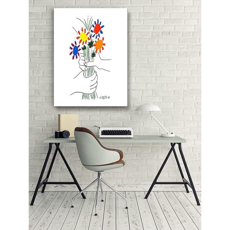 パブロ ピカソ 花束を持つ手 スケッチ 複製画 インテリア アートパネル モダンアート 壁掛け絵画 現代 壁飾り 30x40cm 即納最大半額