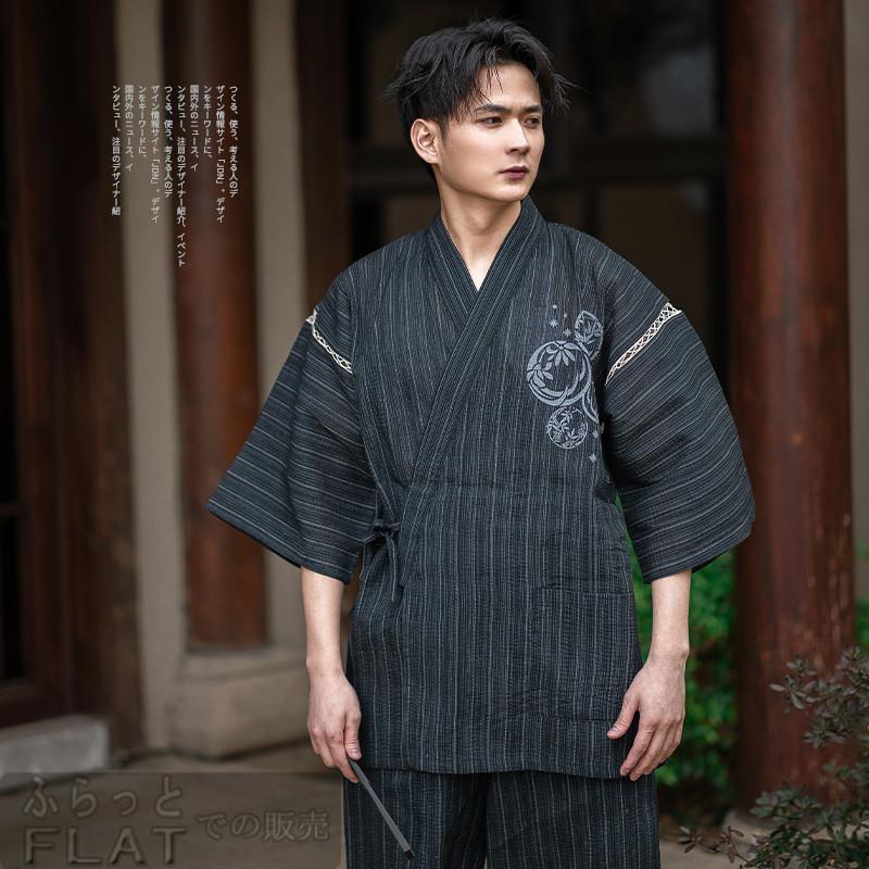 甚平 メンズ おしゃれ 夏祭り 花火大会 しじら織り パジャマ 夏 上下セット 半袖 半ズボン 部屋着 男性用 浴衣 柔らかな生地 ゆったり感 軽い 竹柄 父の日 Jinbei6 ふらっと 通販 Yahoo ショッピング