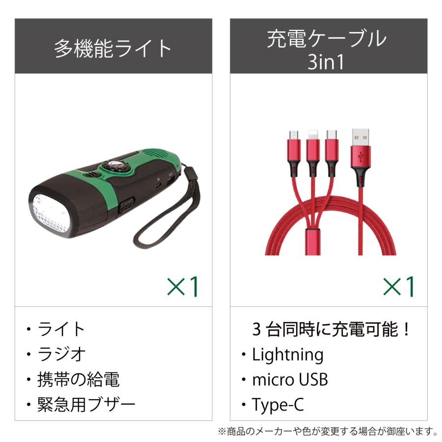 災害 モバイルセット 充電できる 防災士監修 ダイナモ ライトニング