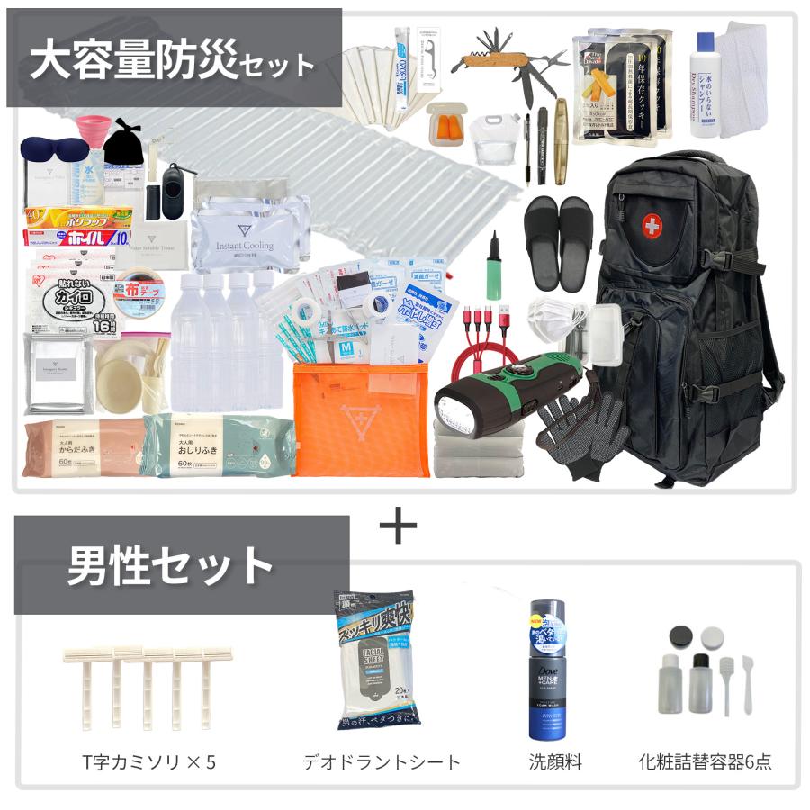 男性用 大容量 防災セット 防災士監修 防災リュック 男性 1人用 防災