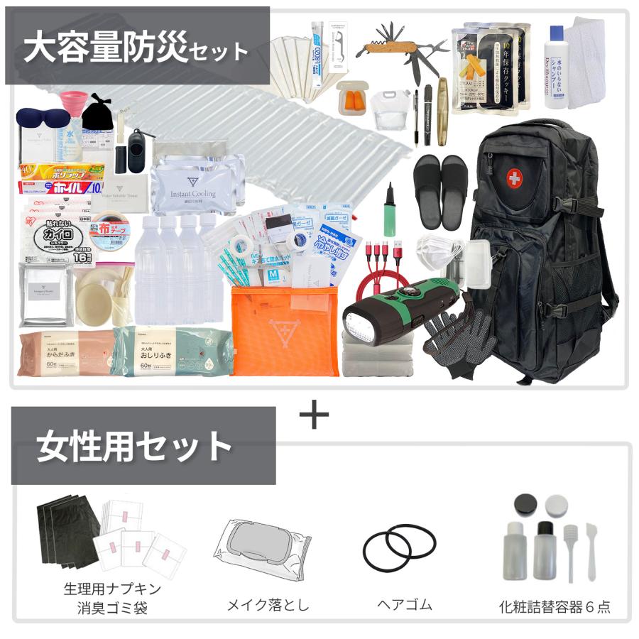女性用 大容量 防災セット 防災士監修 防災リュック 女性 1人用 防災