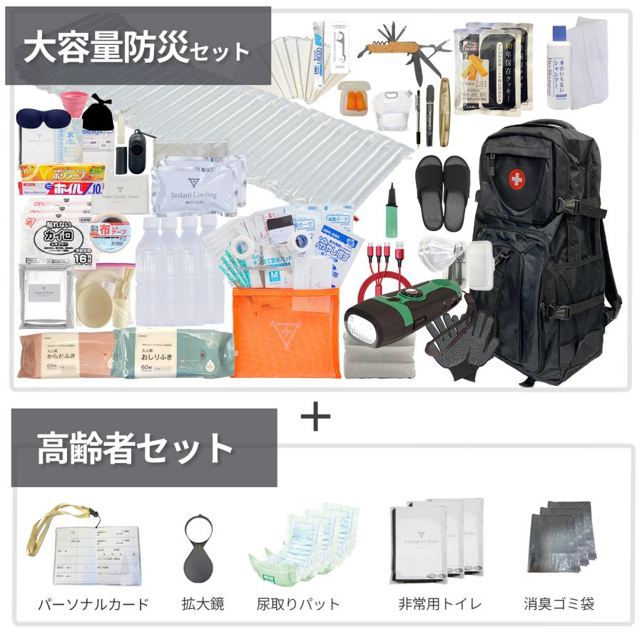 高齢者 大容量 防災セット 防災士監修 防災リュック 1人用 防災グッズ