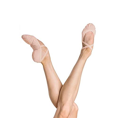 ウェアモアWearMoiバレエシューズ男女兼用VESTA伸縮コットンキャンバス地&スエードスプリットソールEU3924.5cmM幅ふつうダークピ