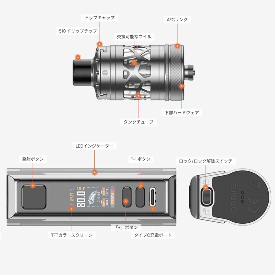 aspire（アスパイア） Aspire Zelos M80 KIT ゼロスM80 キット 電子