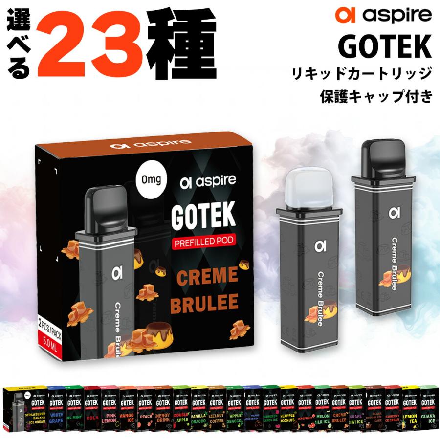 持ち運び シーシャ 使い捨て Aspire アスパイア Gotek X Gotek S 専用 カートリッジ リキッド入り 2個 3000パフ ゴーテックエックス ゴーテックエス pod pod型 ベープ vape ベイプ 電子タバコ タール ニコチン0 水蒸気 電子たばこ ポッド メール便無料