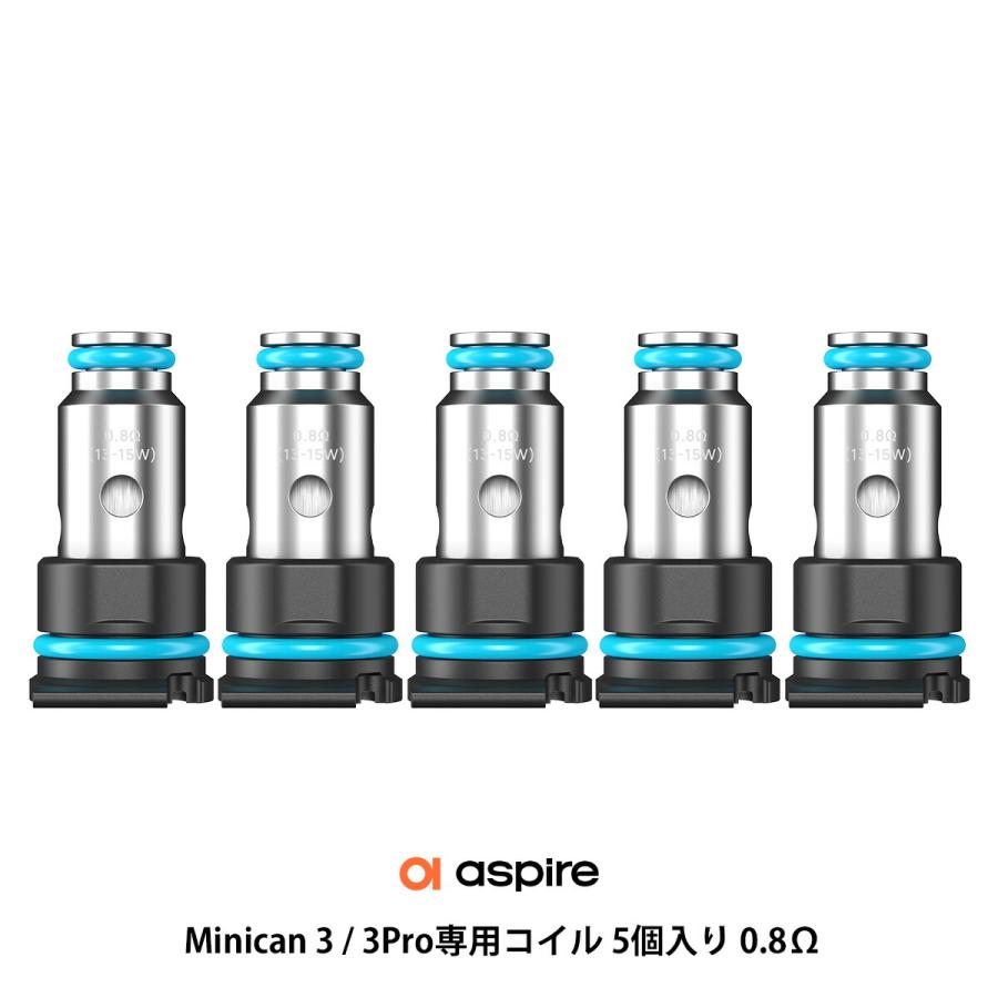 Aspire Minican3 Pro コイル 0.8Ω 5個入り アスパイア ミニカン3 ミニカン 3 プロ 電子タバコ vape 交換用 メッシュ vape pod型 味重視 | aspire