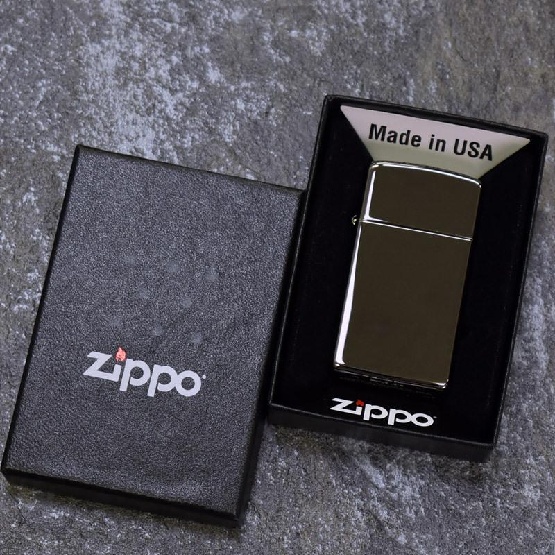 ZIPPO ジッポライター SLIM BLACK ICE(スリム ブラックアイス) 無地 ジッポー ライター ＃20492 プレゼント