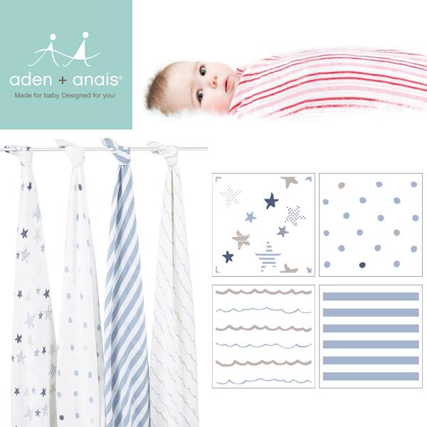 エイデンアンドアネイ rock star 4枚セット クラシック おくるみ swaddle スワドル 出産祝い ハーフバースデー プレゼント