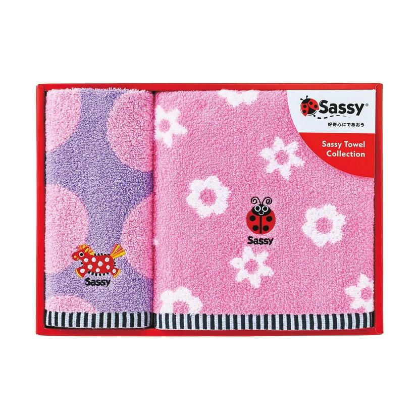 正規品 Sassy(サッシー) フェイス＆ウォッシュタオルセット ピンク 出産祝い 女の子 赤ちゃん 御祝 ベビー｜flclover｜02