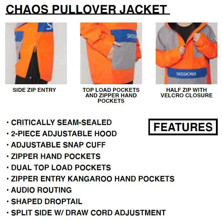 SESSIONS 22-23 セッションズ ウェアー CHAOS PULLOVER JACKET SESSIONS 22-23 セッションズ ウェアー CHAOS PULLOVER JACKET