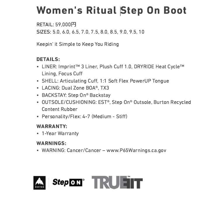 24-25 BURTON バートン スノーボード ブーツ レディース Women's Ritual Step On Boot  リチュアル ステップオン 【日本正規品】ship1【返品種別OUTLET】_7