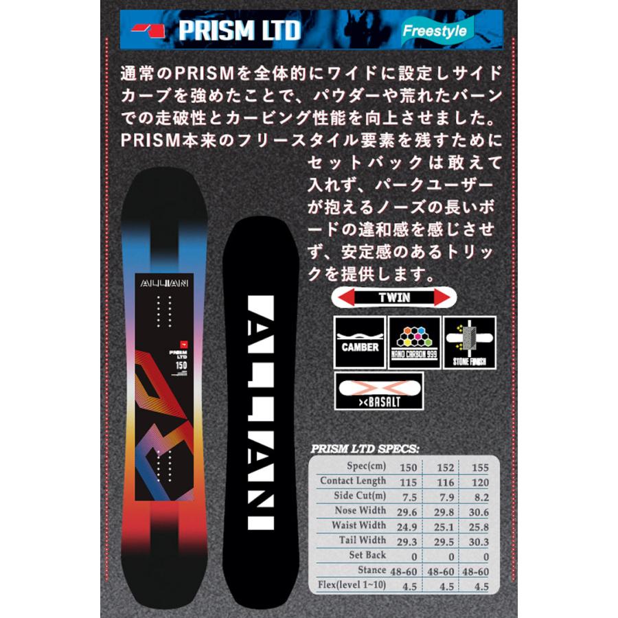 ALLIAN PRISM アライアン プリズム スノーボード 155cm 板のみ ALLIAN/ALLIAN PRISM/スノーボード