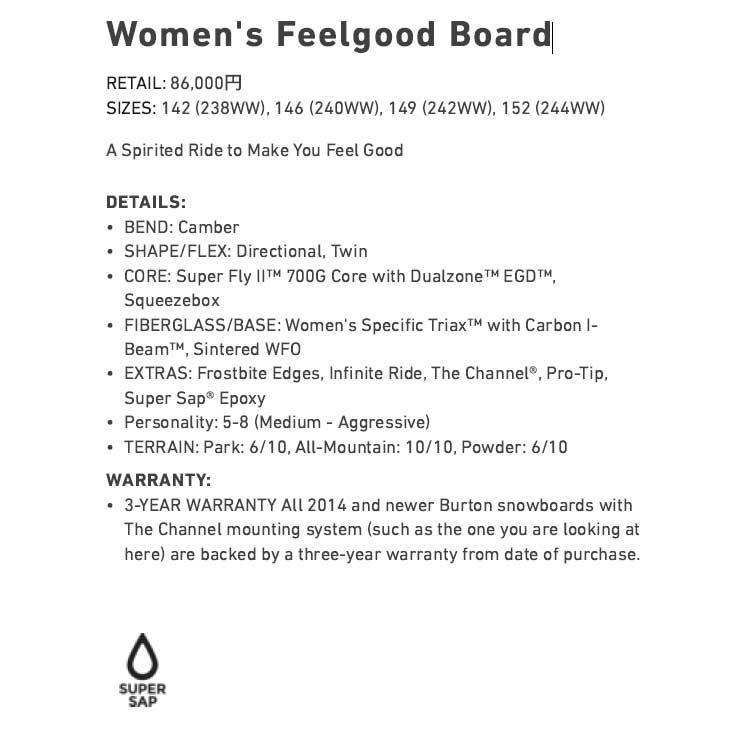 BURTON（バートン） 24-25 BURTON レディース ボード Women's Feelgood