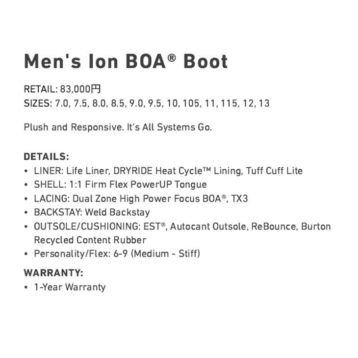 BURTON 24-25 バートン スノーボード ブーツ メンズ Men's ION BOA