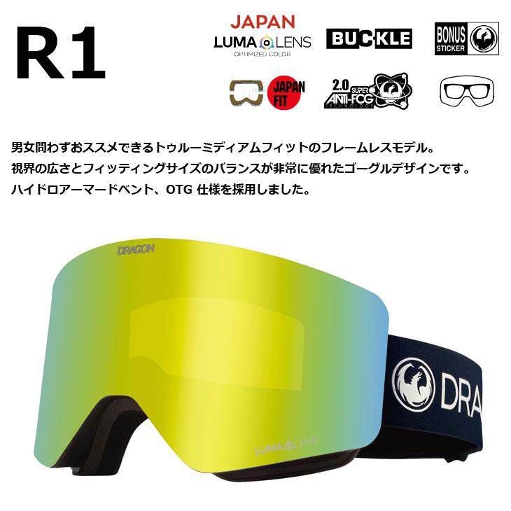 25-26 DRAGON ドラゴン ゴーグル R1 アールワン ジャパンルーマレンズ フレームレス 眼鏡対応 ジャパンフィット ship1【返品種別OUTLET】_1